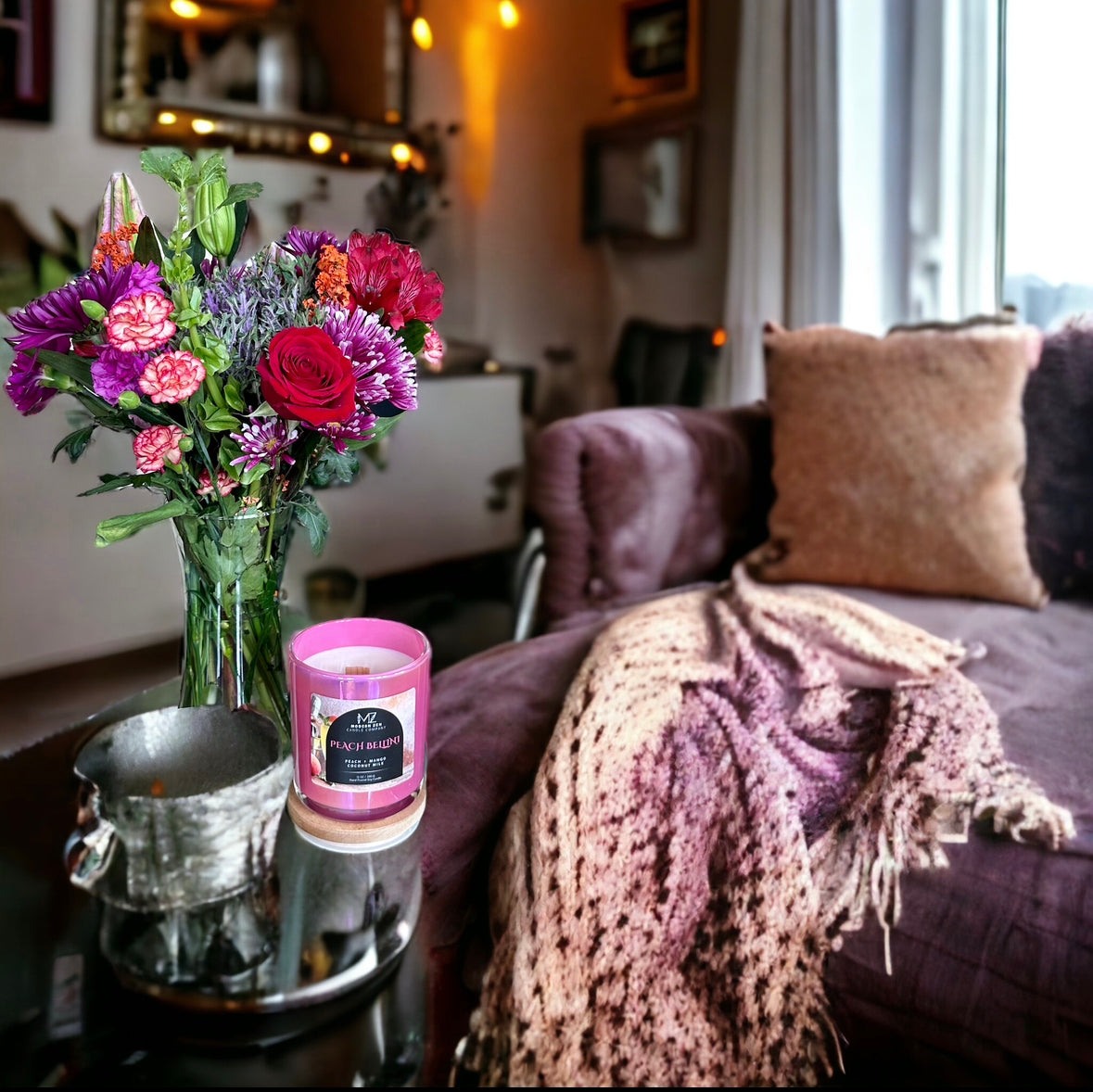 Peach Bellini Wood Wick Candle