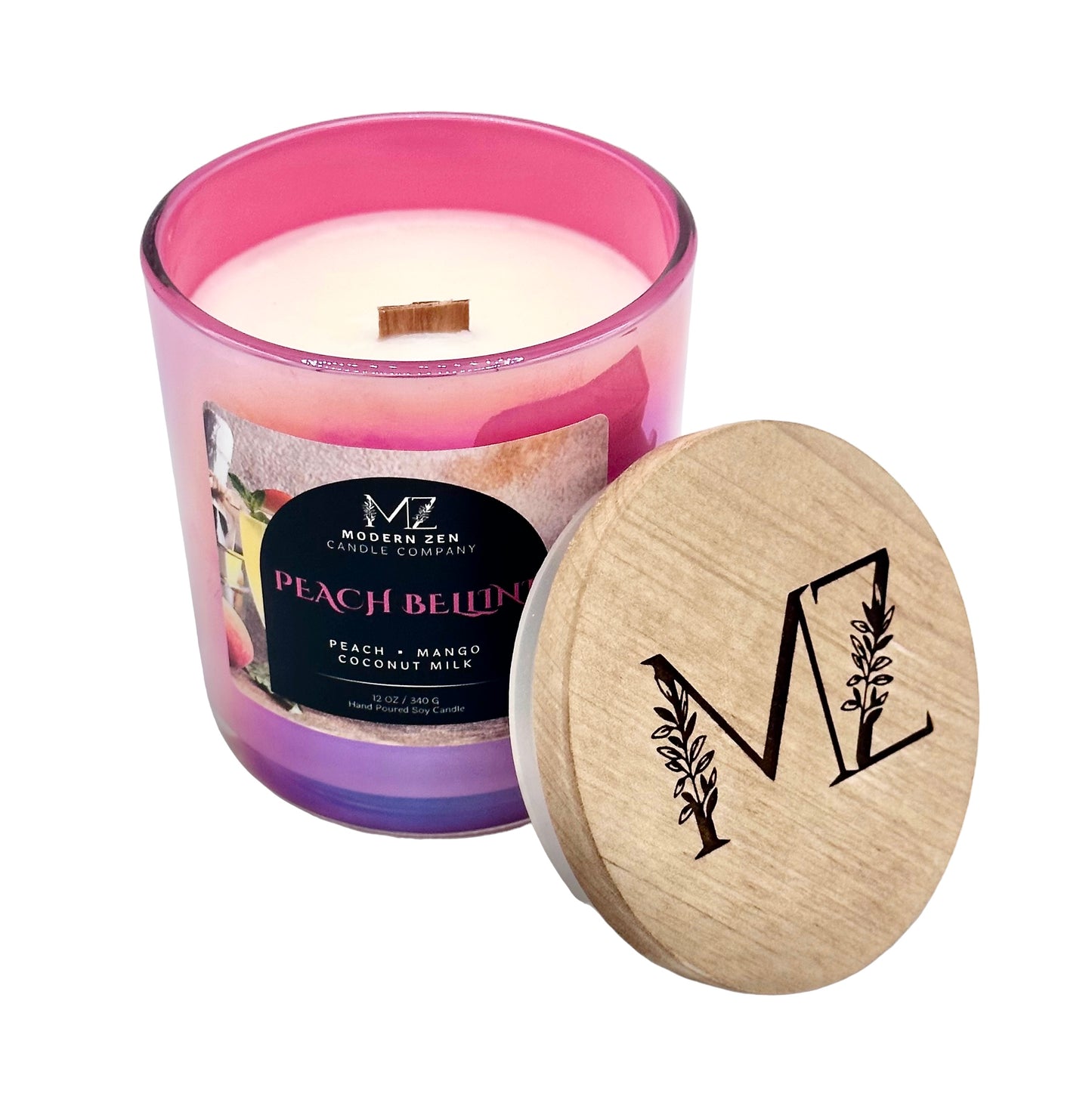 Peach Bellini Wood Wick Candle