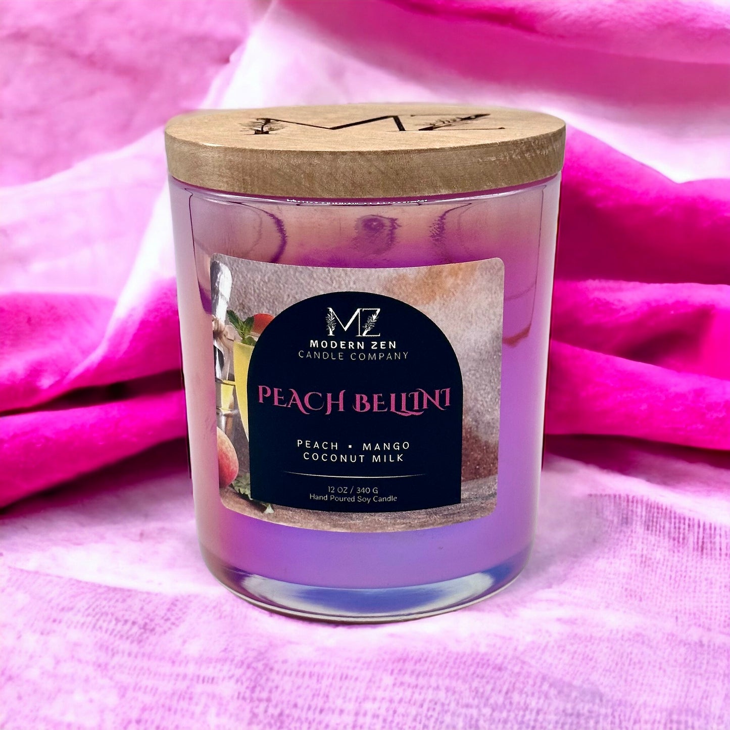 Peach Bellini Wood Wick Candle