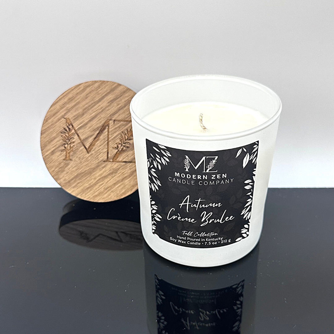 White Autumn Creme Brulee Soy Candle