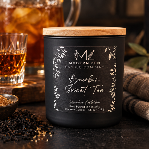 Bourbon Sweet Tea soy candle with bourbon, black tea and sugar