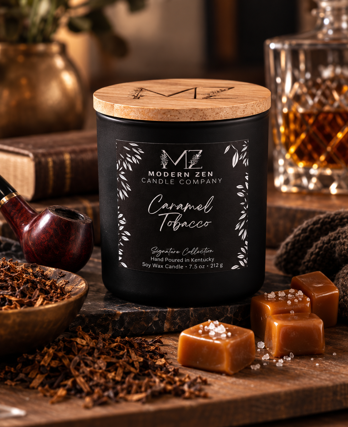 Caramel Tobacco Soy Candle