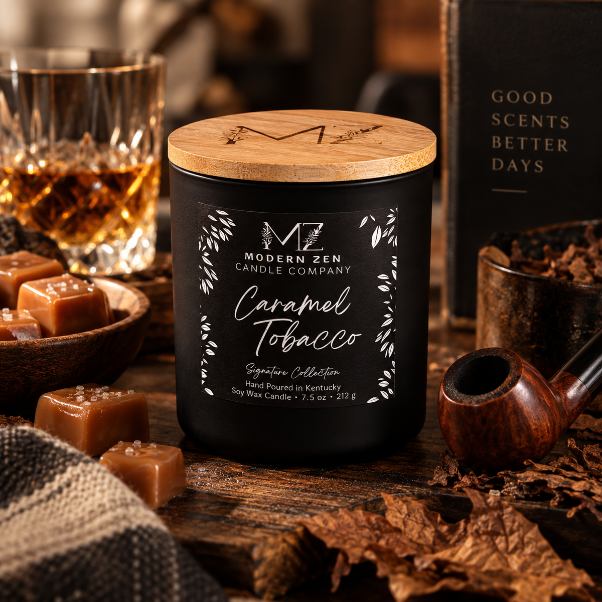 Caramel Tobacco Soy Candle