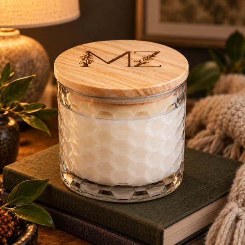 Fall Kentucky Breeze Modern Hex Wood Wick Soy Candle