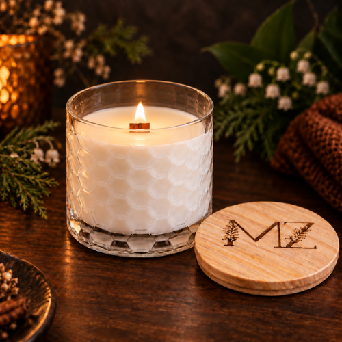 Fall Kentucky Breeze Modern Hex Wood Wick Soy Candle