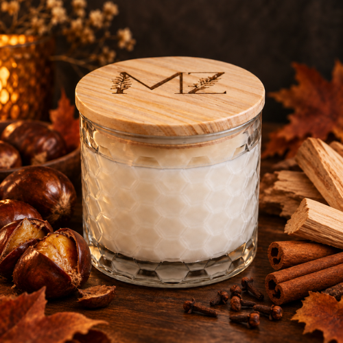 Woodland Harvest Modern Hex Wood Wick Soy Candle