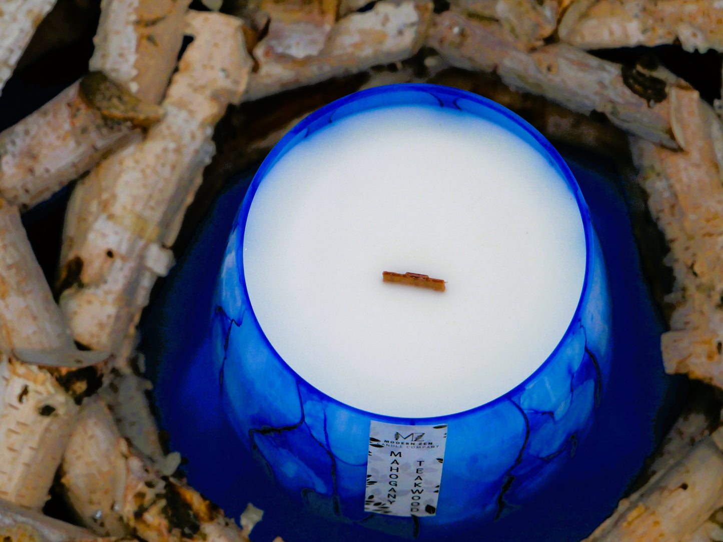 Apple Maple Bourbon Blue Marble Candle